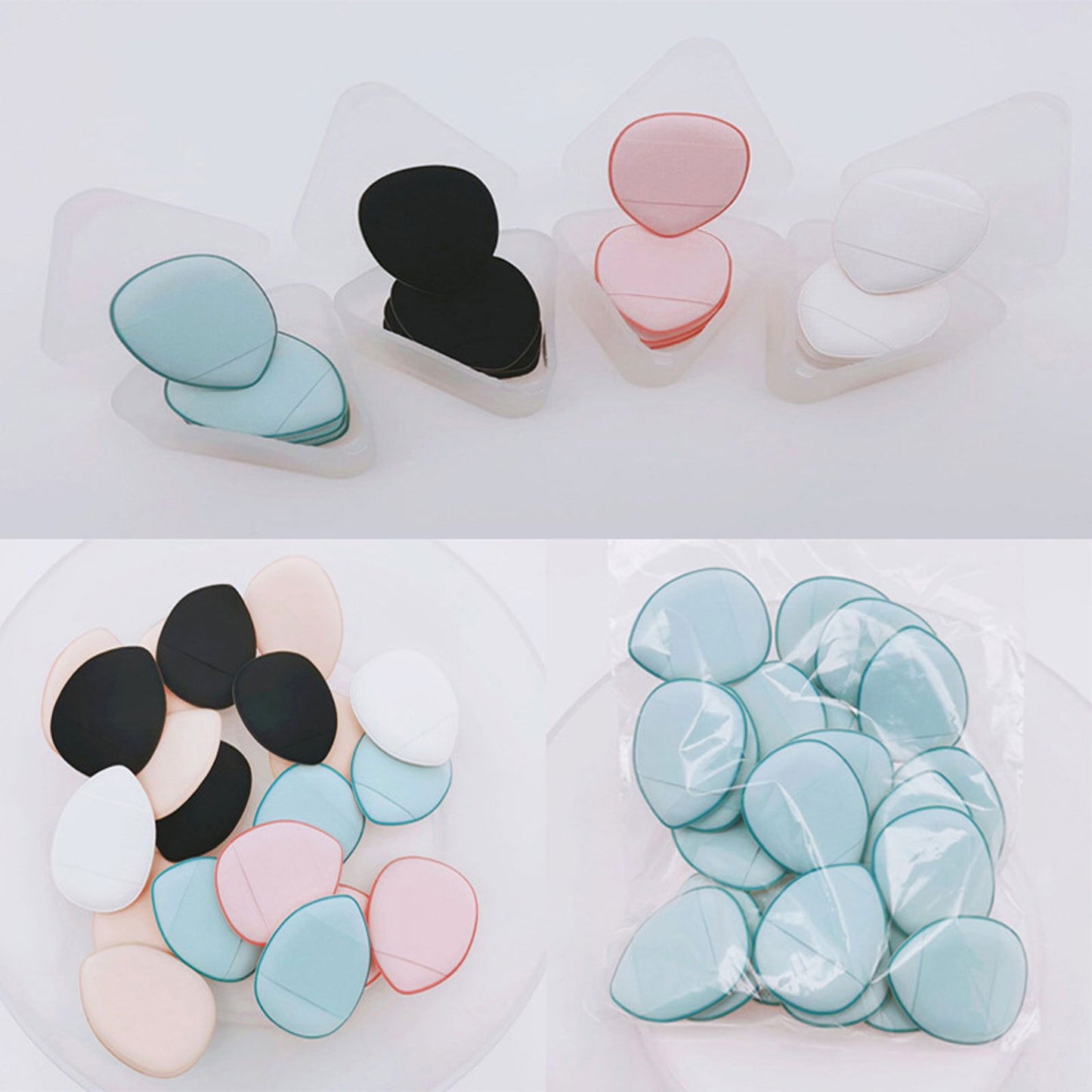 3pcs Mini Size Finger Puff Set Professional Cosmetic Cushion Puff Concealer Foundation Detail Puff Makeup Sponge Beauty Tool