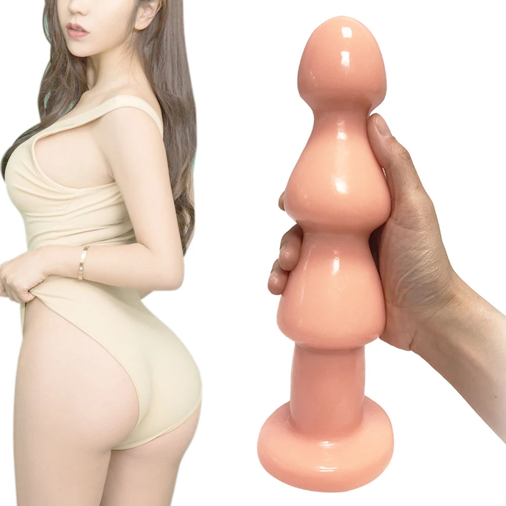 Anal Plug Pull Beads Female Masturbation Silicone Butt Plug Prostate Massager Powerful Sucker Dildo Adult Products Sex Toys