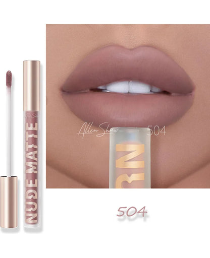 Nude Matte Lip Gloss 8 Color Waterproof Long Lasting Sexy Red Liquid Lipstick Moisturizing Nonstick Cup Makeup Lip Tint Cosmetic