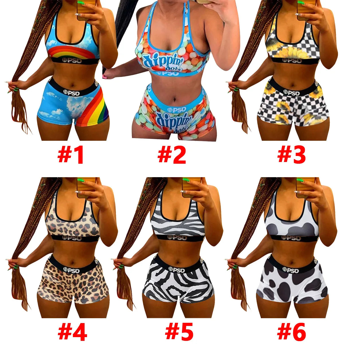 Women tracksuit Sexy 2 two piece set Sports bra+high waist shorts  women's clothing 2021 summer Beach Swimming sports Outfits