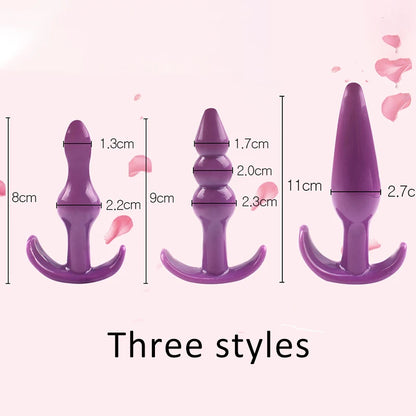 3Pcs/Set Comfortable Silicone Dildo Anal Plug Bead Butt Plug Anus Erotic No Vibrator Sex Toys For Women Women Gode Adult Games