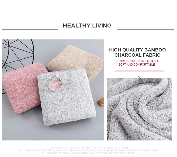 thickening High quality bamboo charcoal coral velvet fiber bath towel adult quick-drying soft absorbent hotel beauty salon towel