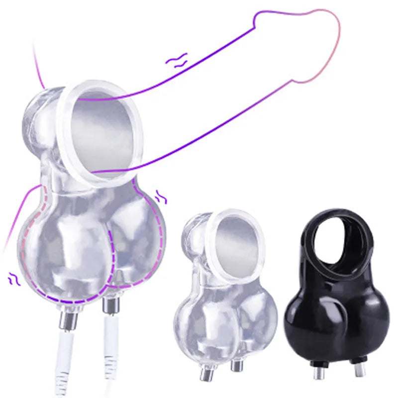 Electro Shock Penis Ring,E-stim Cock Cage,Penis Stimulation Cock Ring,Penis Extender Enlargement Ring,Sex Tool For Men Adult Toy