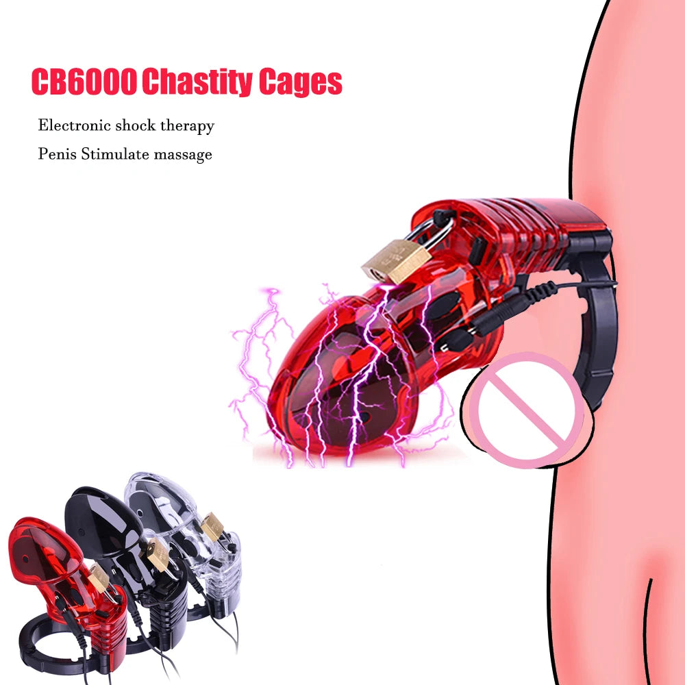 Electro Shock Penis Ring,E-stim Cock Cage,Penis Stimulation Cock Ring,Penis Extender Enlargement Ring,Sex Tool For Men Adult Toy