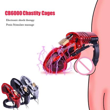 Electro Shock Penis Ring,E-stim Cock Cage,Penis Stimulation Cock Ring,Penis Extender Enlargement Ring,Sex Tool For Men Adult Toy