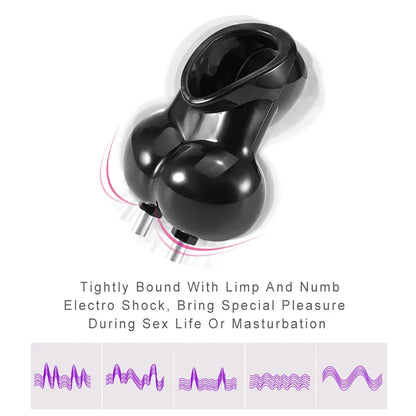 Electro Shock Penis Ring,E-stim Cock Cage,Penis Stimulation Cock Ring,Penis Extender Enlargement Ring,Sex Tool For Men Adult Toy