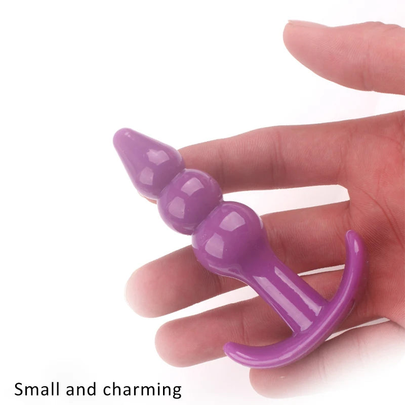 3Pcs/Set Comfortable Silicone Dildo Anal Plug Bead Butt Plug Anus Erotic No Vibrator Sex Toys For Women Women Gode Adult Games