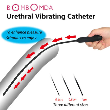 10 Frequency Urethral Vibrator Catheter Penis Plug Sex Toy for Men Vibrating Urethral Plug Penis Insertion Urethra Sound Dilator