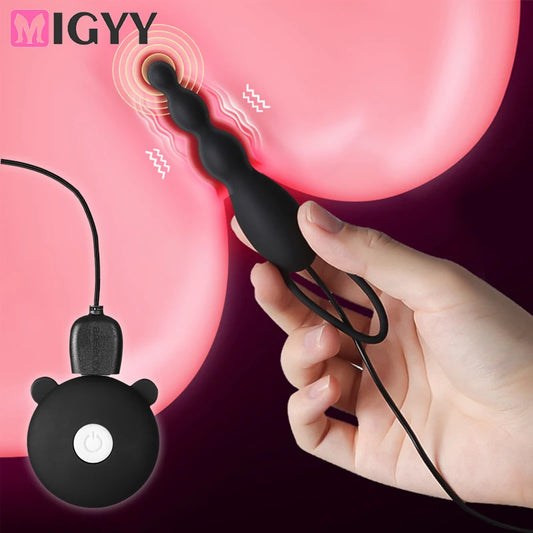 Anal Vibrator 10 Speed Anal Beads Gay Prostate Massage Butt Plug Stimulator USB Charging Sex Toys For Men Women Silicone