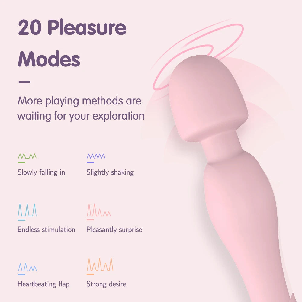 DRY WELL 20 Speeds Vibrator Powerful Magic Wand Sex Toys Clitoris Stimulator Glans Massager Orgasm Silent Couple Adults Sex