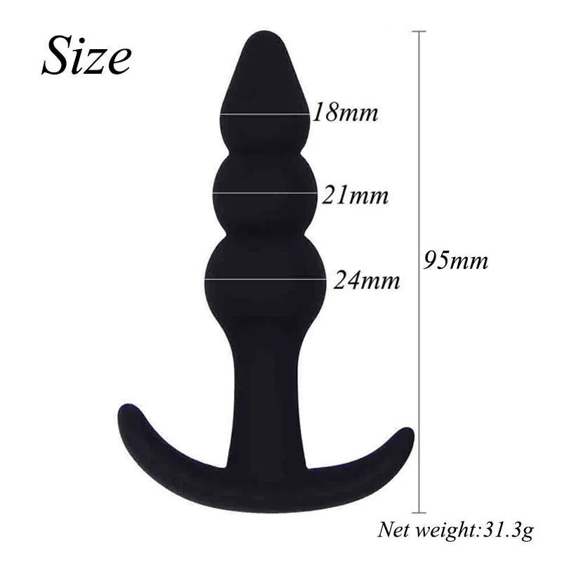 Sexy Black Silicone Anal Plug Massage Adult Sex Toys For Women Man Gay Anal But Plug Set Buttplug Butt Plugs Sex Products