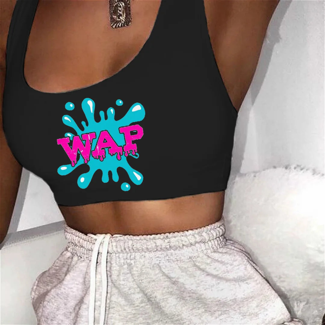 Sports Fitness Crop Top For Women Summer 2021 Sexy Sleeveless Tank Tops Short Camisole Women's Clothing T-Shirt Vest WAP