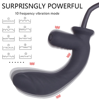 10 Modes Inflatable Dildo Vibrator Huge Big Anal Plug Vibrator Pussy Pump Anal Dilator Expandable Big Butt Plug Anal Sex Toys