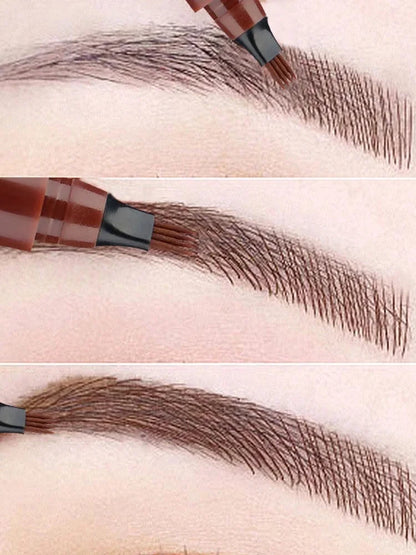 5 Colors Waterproof 4 Fork Tip Eyebrow Tattoo Pencil Long Lasting Brown Liquid Eyebrow Pen Eye Cosmetics Women Beauty Makeup