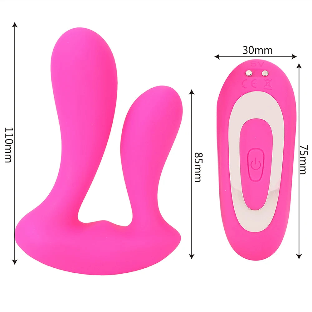 Double Penetration Dual Head Anal Plug Vibrator Anus Vagina Massager 9 Speed G-Spot Stimulator Remote Control Sex Toys For Woman