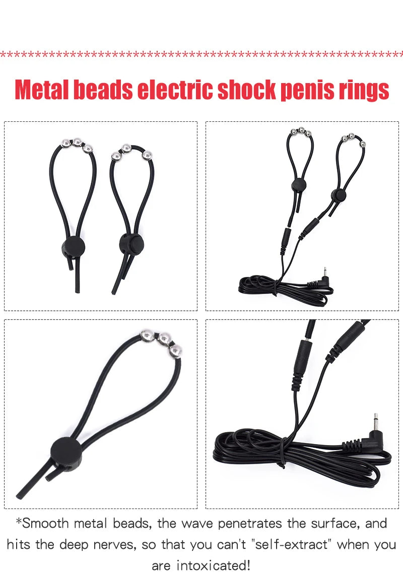 Electro Shock Penis Ring,E-stim Cock Cage,Penis Stimulation Cock Ring,Penis Extender Enlargement Ring,Sex Tool For Men Adult Toy