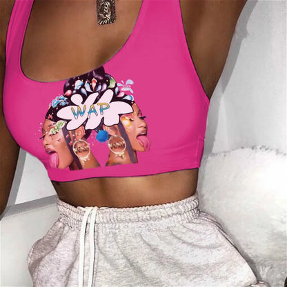 Sports Fitness Crop Top For Women Summer 2021 Sexy Sleeveless Tank Tops Short Camisole Women's Clothing T-Shirt Vest WAP