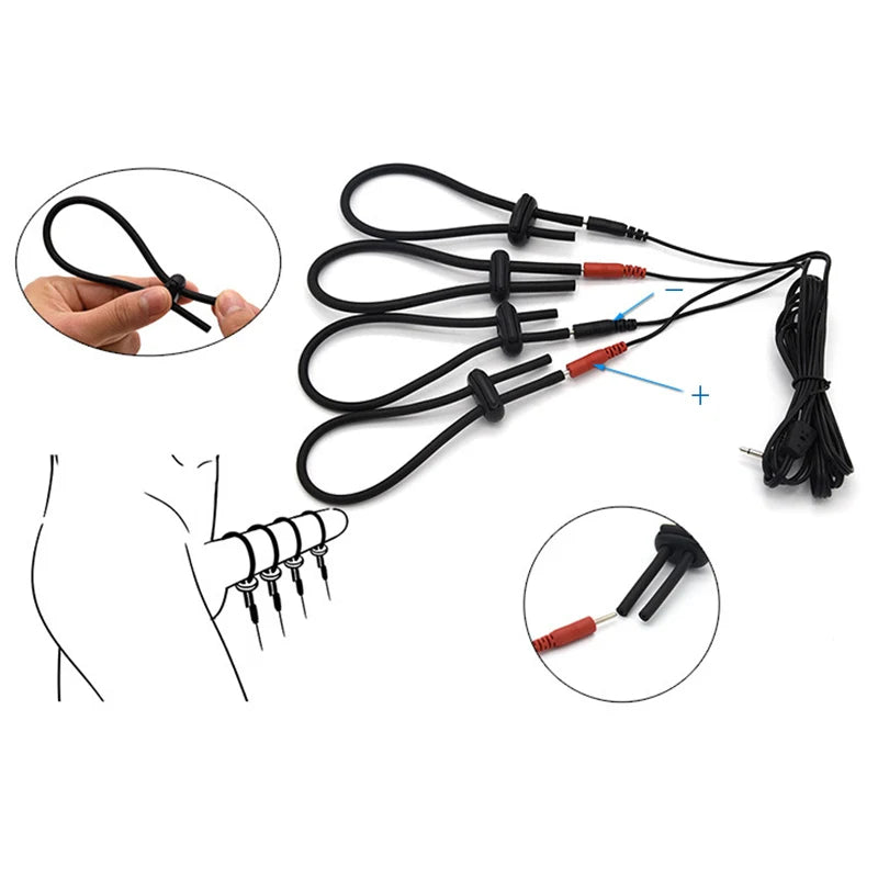 Electro Shock Penis Ring,E-stim Cock Cage,Penis Stimulation Cock Ring,Penis Extender Enlargement Ring,Sex Tool For Men Adult Toy