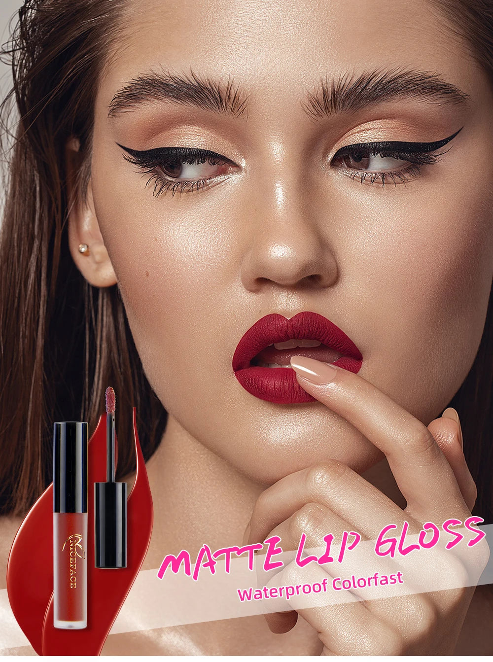 NICEFACE Nude Liquid Lipsticks Waterproof Velvet Matte Lip Gloss Long Lasting Non-stick Cup Lip Tint Makeup Pigment Cosmetics