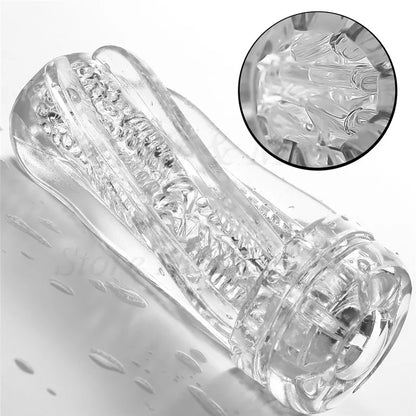 Newest Male Masturbator Cup Soft Pussy Sex Toys Transparent Vagina Adult Endurance Exercise Reusable Vacuum Pocket Cup for Men