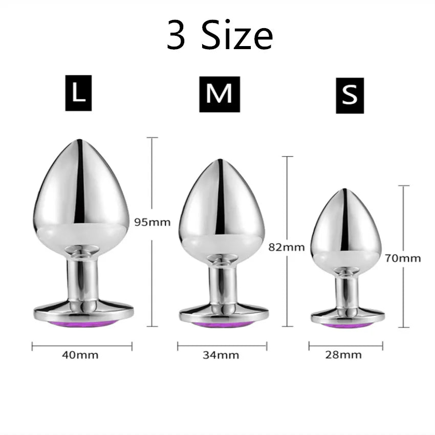 3 Sizes Sex Vibrator Metal Anal Toys For Women Adult Sex Products Men Butt Plug Stainles Steel Anal Plug Sex Toys Anal DildoToys