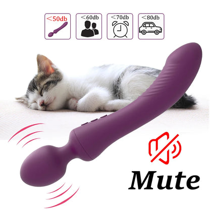 Dual Vibrator Sex Toys for Women Powerful Magic Wand Clitoris Vagina Massage Anal Plug G Spot Vibrating Adults Sexy Products