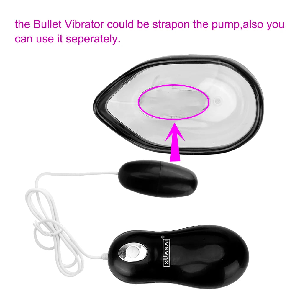 Clitoris Stimulator Bullet Vibrator Manual Vacuum Vagina Pussy Pump Breast Massage Nipple Sucker Sex Toys For Women