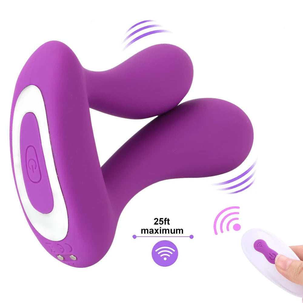 Double Penetration Dual Head Anal Plug Vibrator Anus Vagina Massager 9 Speed G-Spot Stimulator Remote Control Sex Toys For Woman