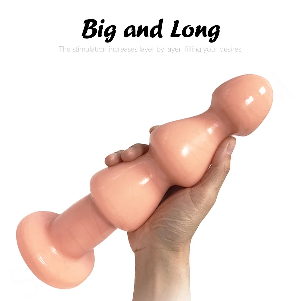 Anal Plug Pull Beads Female Masturbation Silicone Butt Plug Prostate Massager Powerful Sucker Dildo Adult Products Sex Toys