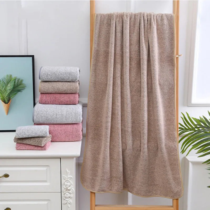 thickening High quality bamboo charcoal coral velvet fiber bath towel adult quick-drying soft absorbent hotel beauty salon towel