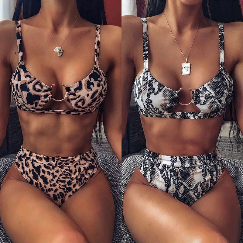 2024 Sexy Women High Waist Bikini Swimsuit Swimwear Female Bandeau Thong Brazilian Bikini Set Bathing Suit Bather