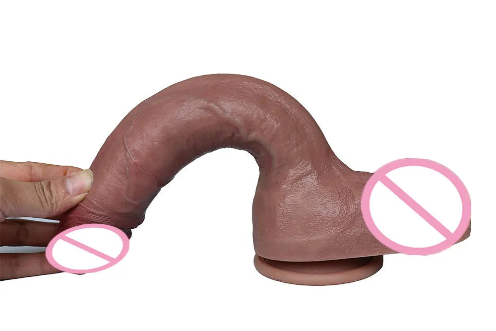 Skin Feeling Realistic Penis Soft Sexy Huge Dildo Female Masturbator Double Layer Silicone Suction Cup Adults For Women Big Dick