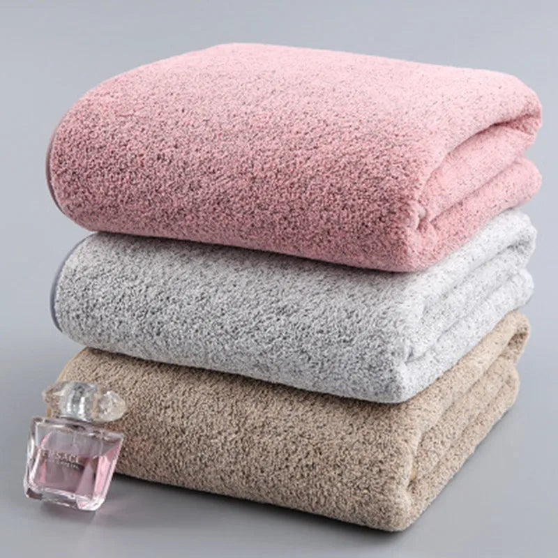 thickening High quality bamboo charcoal coral velvet fiber bath towel adult quick-drying soft absorbent hotel beauty salon towel