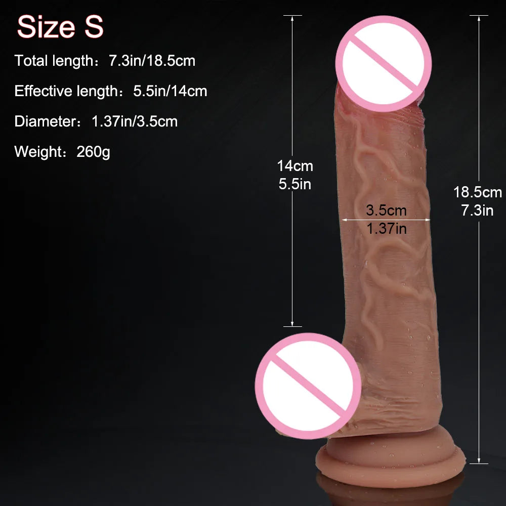 Skin Feeling Realistic Penis Soft Sexy Huge Dildo Female Masturbator Double-layer Silicone Suction Cup Dildos for Women Big Dick