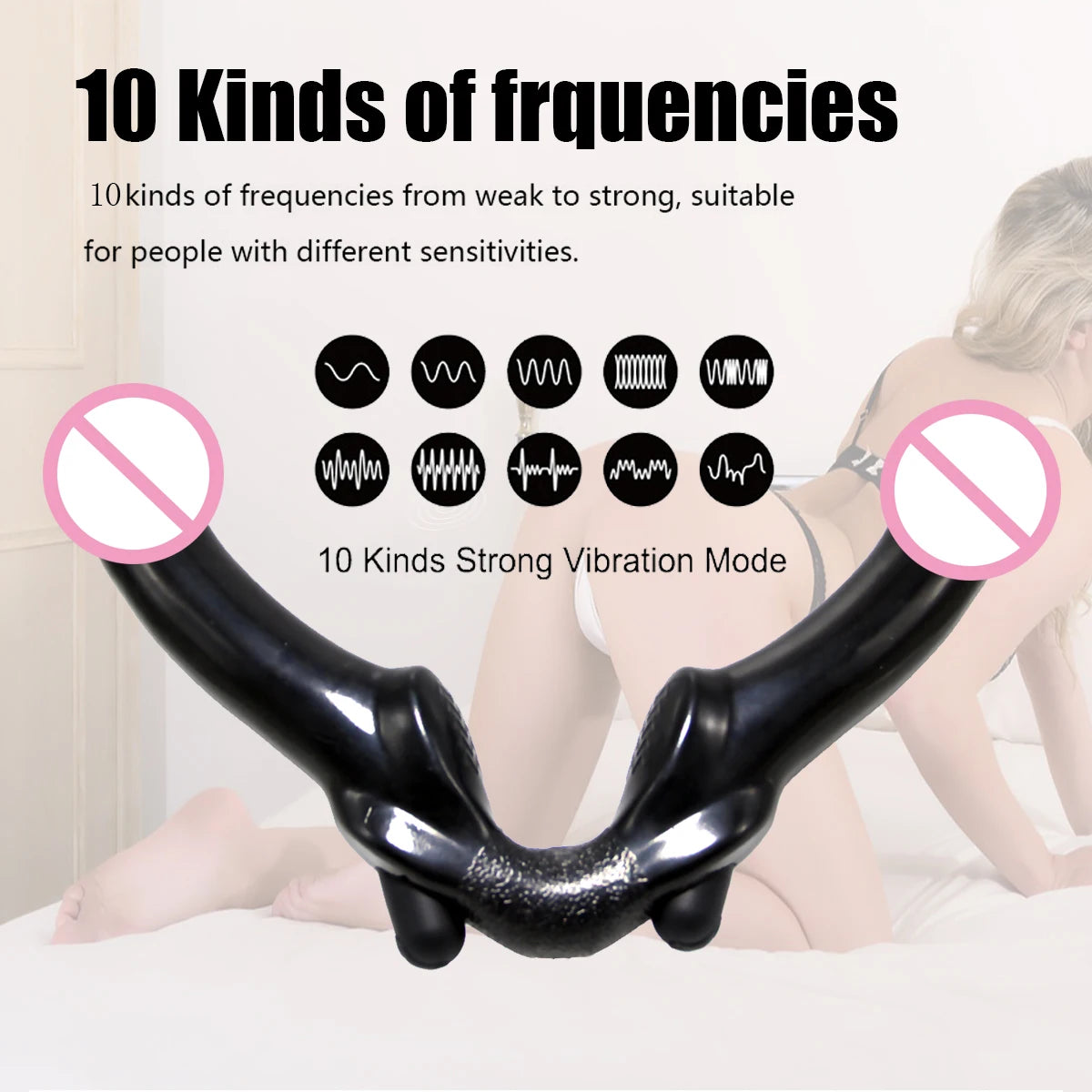 Strapless Strapon Dildo Vibrators for Women Pegging Strap On Double Ended Penis Lesbian Toys for Adult Sex Toys for Woman