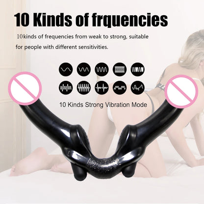 Strapless Strapon Dildo Vibrators for Women Pegging Strap On Double Ended Penis Lesbian Toys for Adult Sex Toys for Woman