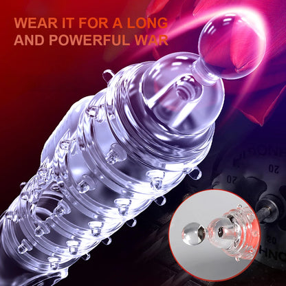 Vibrating Condoms Enlargement For Men Reusable Condoms Dildo Vibrator Penis Ring Sleeve Adult Sex Shop Sex Toy for Couples