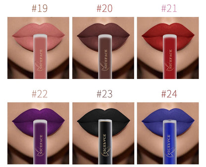 NICEFACE Nude Liquid Lipsticks Waterproof Velvet Matte Lip Gloss Long Lasting Non-stick Cup Lip Tint Makeup Pigment Cosmetics