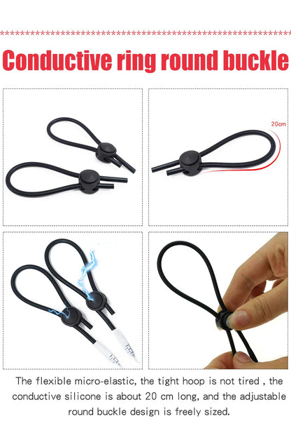 Electro Shock Penis Ring,E-stim Cock Cage,Penis Stimulation Cock Ring,Penis Extender Enlargement Ring,Sex Tool For Men Adult Toy