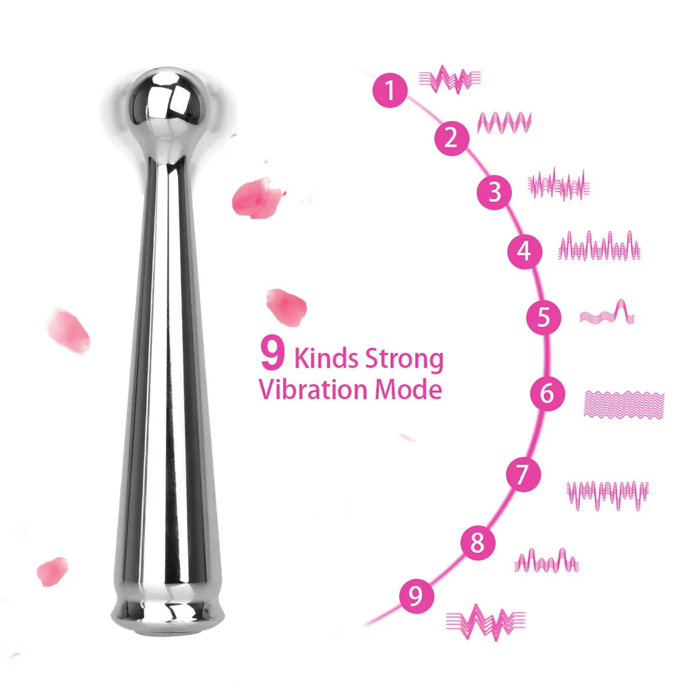 9 Speed Metal Vibrator  Adult Erotic Products USB Charge Sex Toys for Women Maturbator G-spot Clitoris Stimulator