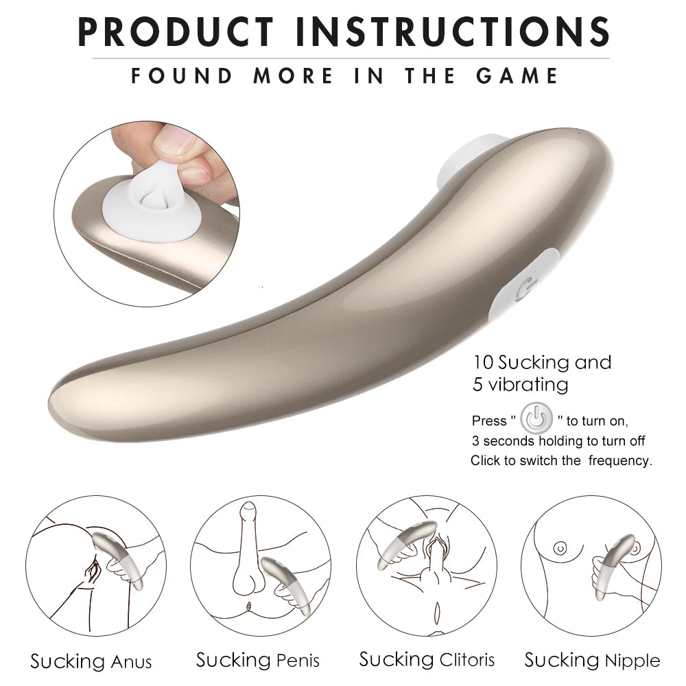 Clitoris Stimulator 10 Suction Powerful Modes Air Pulse Pressure Wave Technology Waterproof Silicone Sex Toys For Women Couples