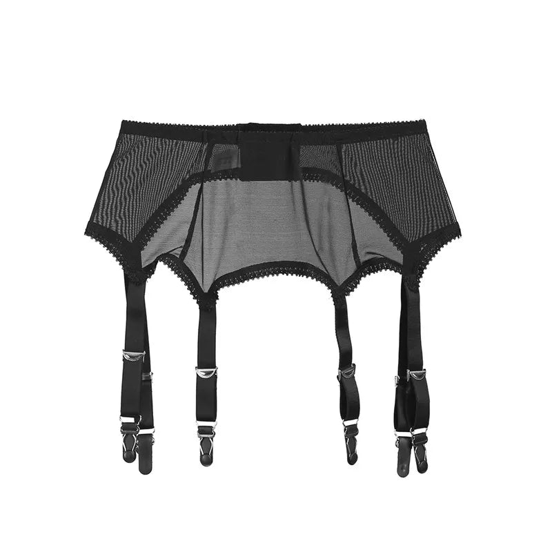 Sexy Women Vintage High Waist Garter Belt Sexy Lingerie Suspender Elastic Belt Stocking Garter Belt with 6 Metal Buckles Straps