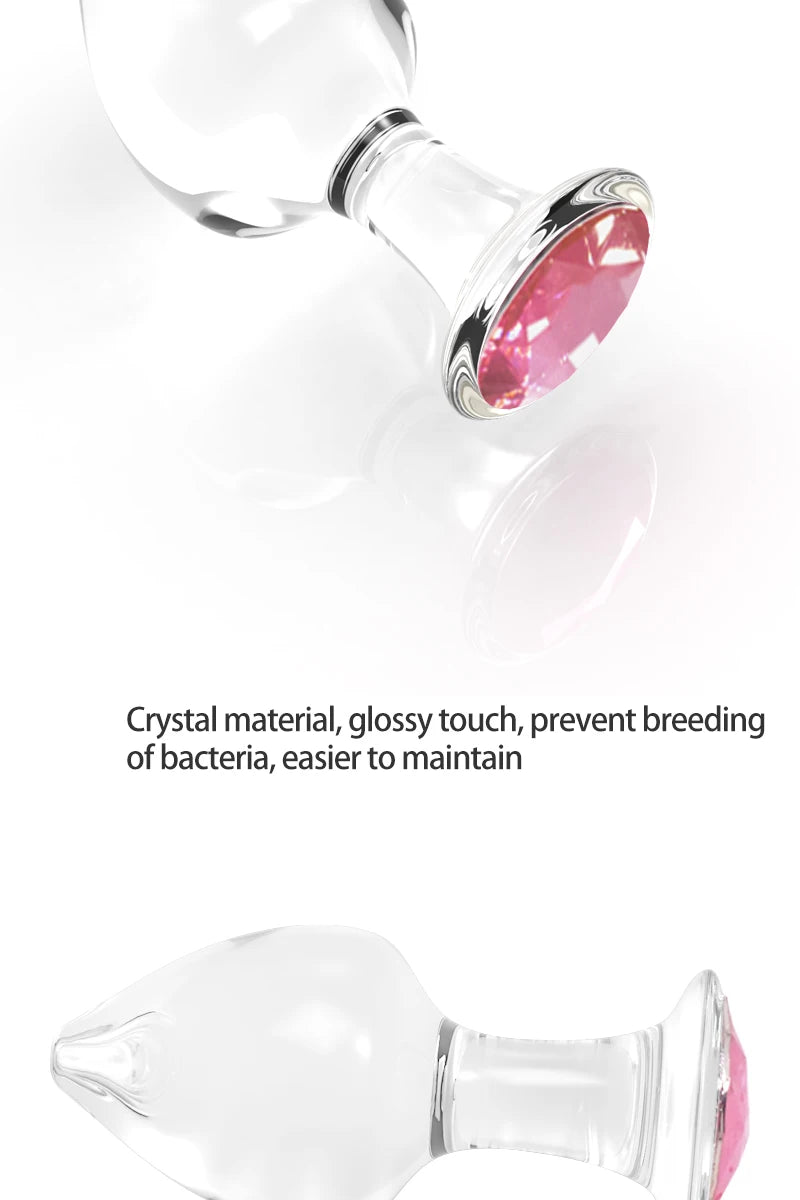 3 Sizes Transparent Glass Anal Plug Beginner Masturbator Vagina Stimulate Ball Anal Plug Dildo Vibrator Sex Toys for Woman Man