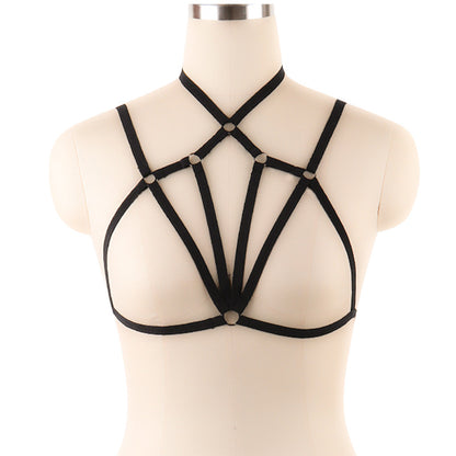 BDSM Lingerie Body Harness Bra for Women Fetish Chest Bondage Bra Cage Sexy Hollow Elastic Goth Crop Tops Suspender Garter Belt