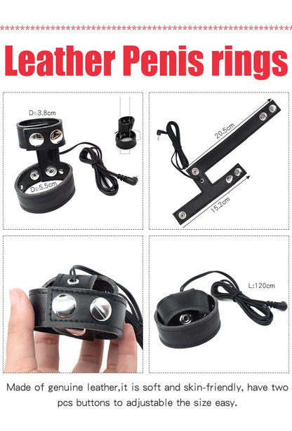 Electro Shock Penis Ring,E-stim Cock Cage,Penis Stimulation Cock Ring,Penis Extender Enlargement Ring,Sex Tool For Men Adult Toy