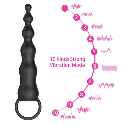 10 Speed Anal Vibrator Anal Beads Prostate Massage Dual Motor Butt Plug Stimulator USB Charge Vibrators Sex Toys For Men Women