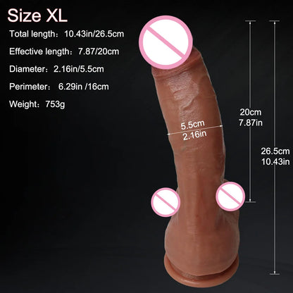 Skin Feeling Realistic Penis Soft Sexy Huge Dildo Female Masturbator Double-layer Silicone Suction Cup Dildos for Women Big Dick