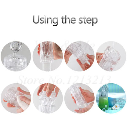 Newest Male Masturbator Cup Soft Pussy Sex Toys Transparent Vagina Adult Endurance Exercise Reusable Vacuum Pocket Cup for Men