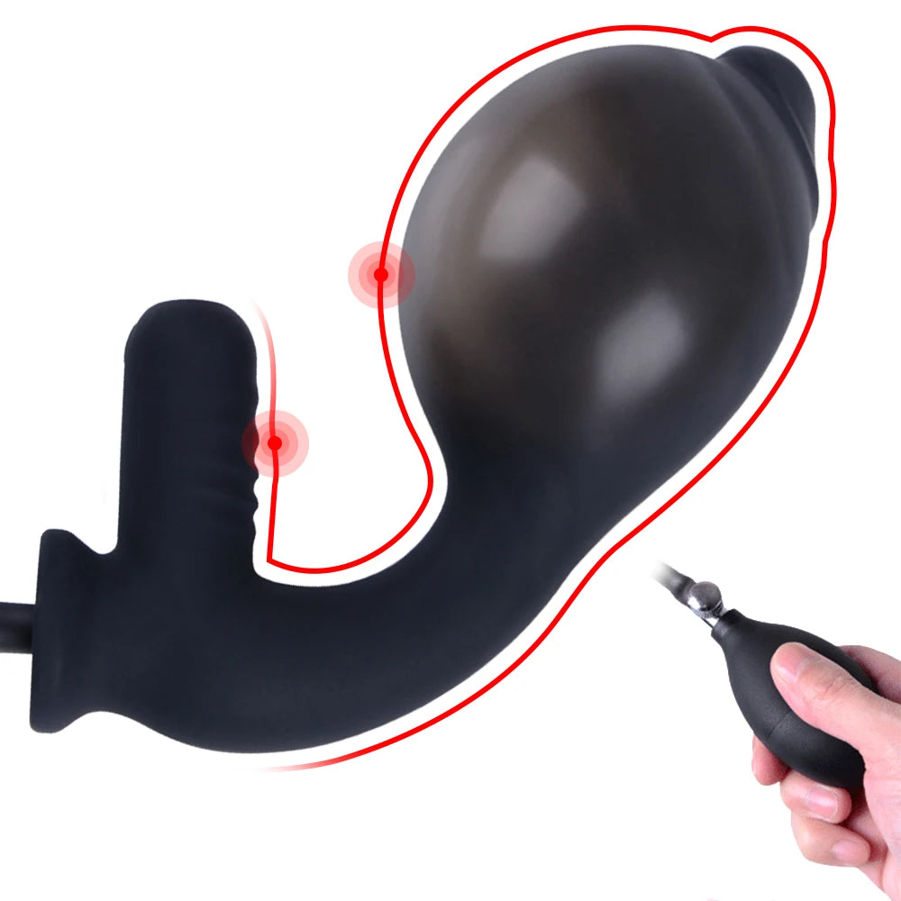 10 Modes Inflatable Dildo Vibrator Huge Big Anal Plug Vibrator Pussy Pump Anal Dilator Expandable Big Butt Plug Anal Sex Toys