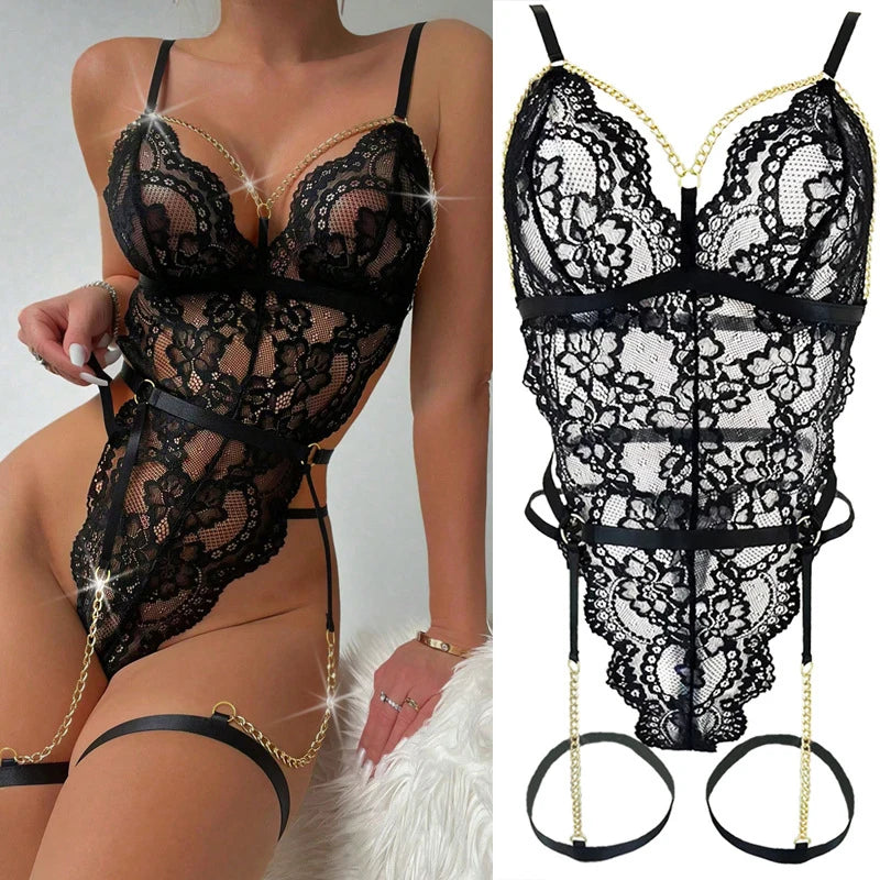 Women's Luxury Lingerie Set Sexy Sexy Female Underwear Below Bra Panties Set Attractive Chest Suspenders Womans Clothing Briefs